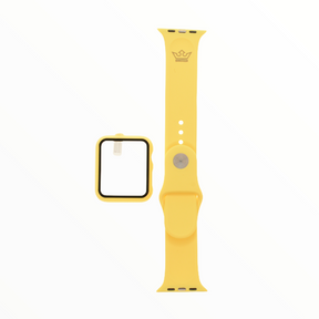 Accesorios EL REY pulsera + bumper con protector de pantalla para  apple watch 38 mm color  amarillo