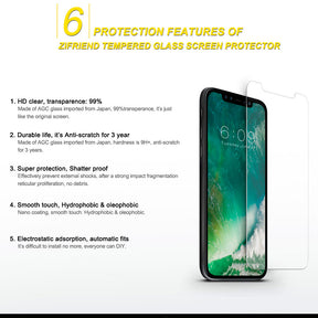 VT ZIFRIEND cl vidrio templado 9h ultra transparente con kit de fácil instación IPHONE 12 / PRO 6.1