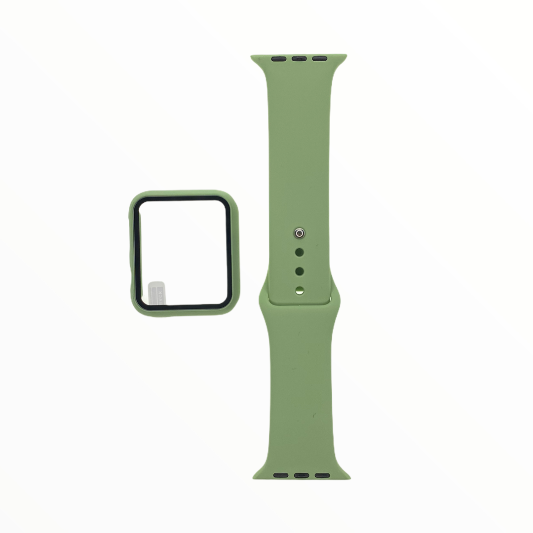 Accesorios EL REY pulsera + bumper con protector de pantalla para  apple watch 42 mm verde claro
