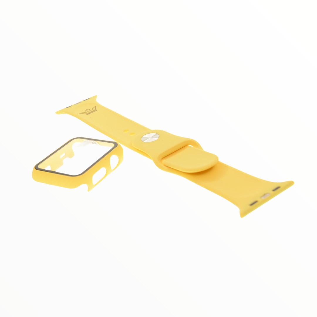 Accesorios EL REY pulsera + bumper con protector de pantalla para  apple watch 38 mm color  amarillo