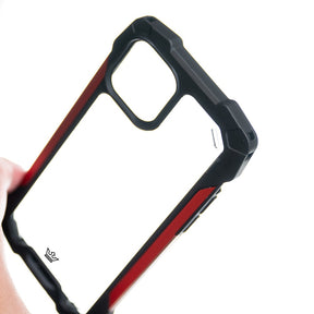 Estuche EL REY impact drop protection soporta 10 metros de caida negro/rojo - iphone 12/pro