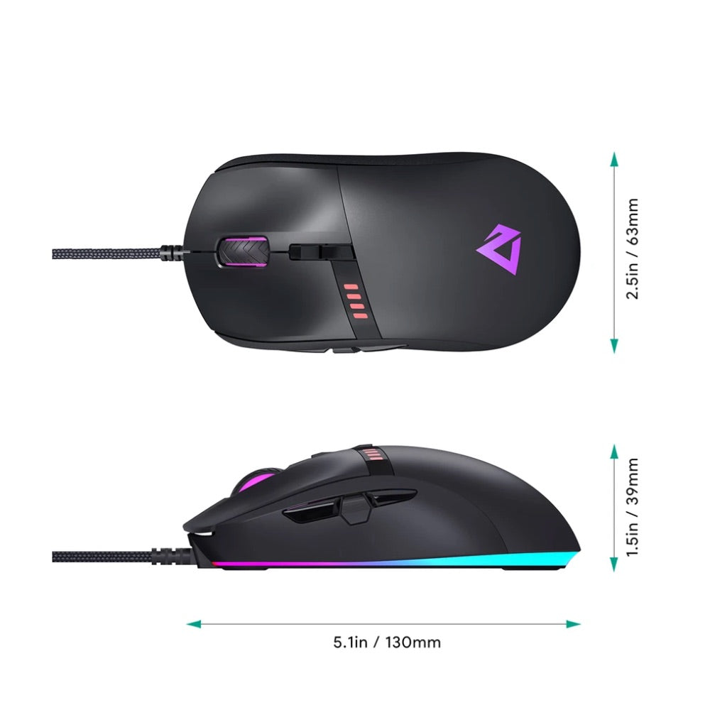 Accesorios AUKEY knight rgb gaming mouse 10000 dpi resolution con cable
