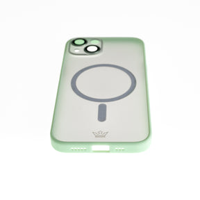 Estuche EL REY magsafe con marco de color + vidrio- templado de camara trasera verde - iphone 13