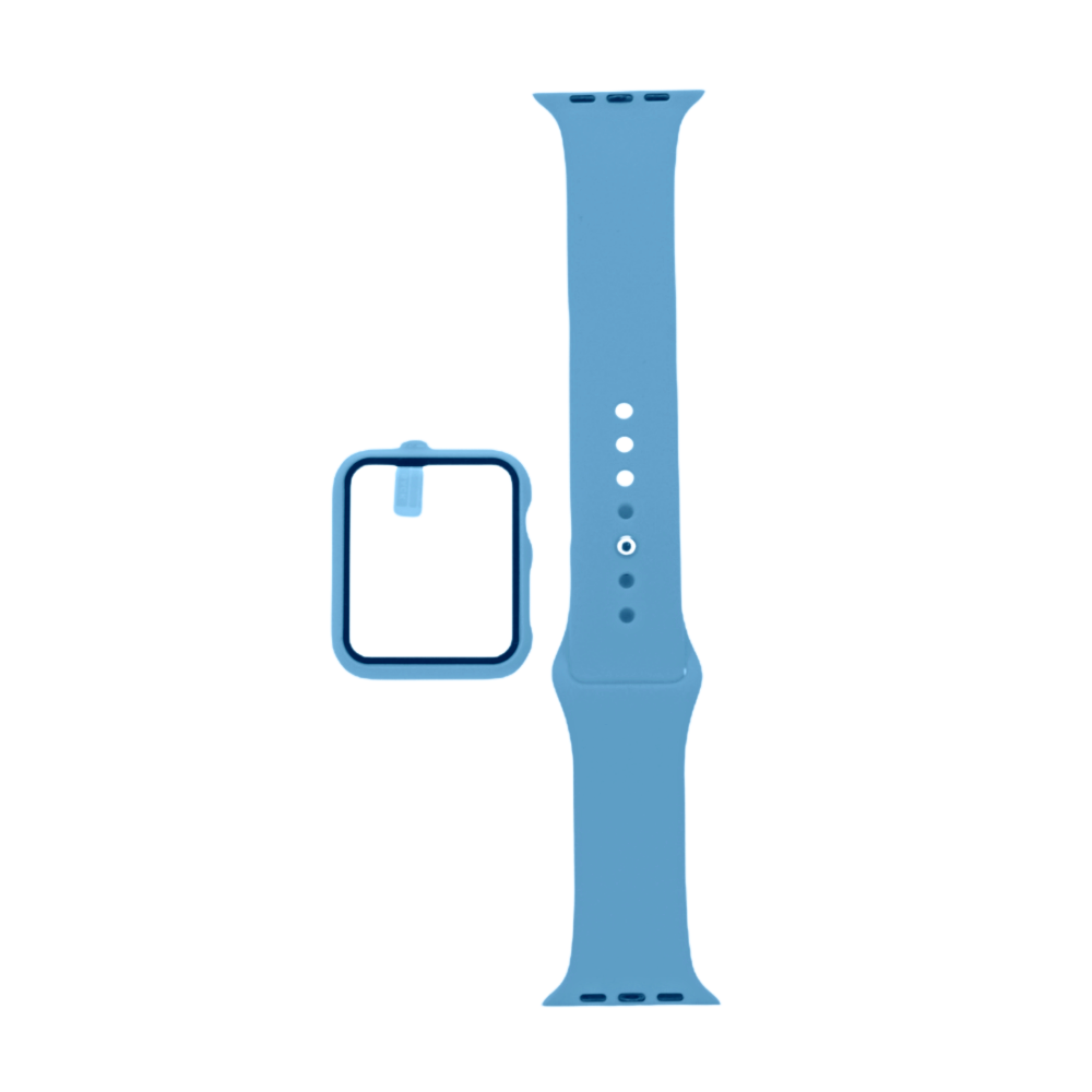 Accesorios EL REY pulsera + bumper con protector de pantalla para  apple watch 38 mm color - azul capri -