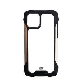 Estuche EL REY impact drop protection soporta 10 metros de caida negro/dorado - iphone 12/pro