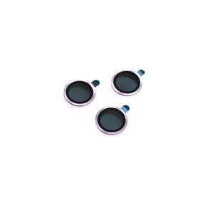 VT EL REY vidrio templado con borde de metal para lente de camara rosado - iphone 14 pro max