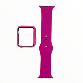 Accesorios EL REY pulsera + bumper con protector de pantalla para  apple watch 42 mm - rojo rosa