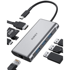 Accesorios AUKEY 8-in-1 usb-c hub para tablet o computadora macbook