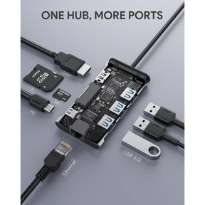 Accesorios AUKEY 8-in-1 usb-c hub para tablet o computadora macbook