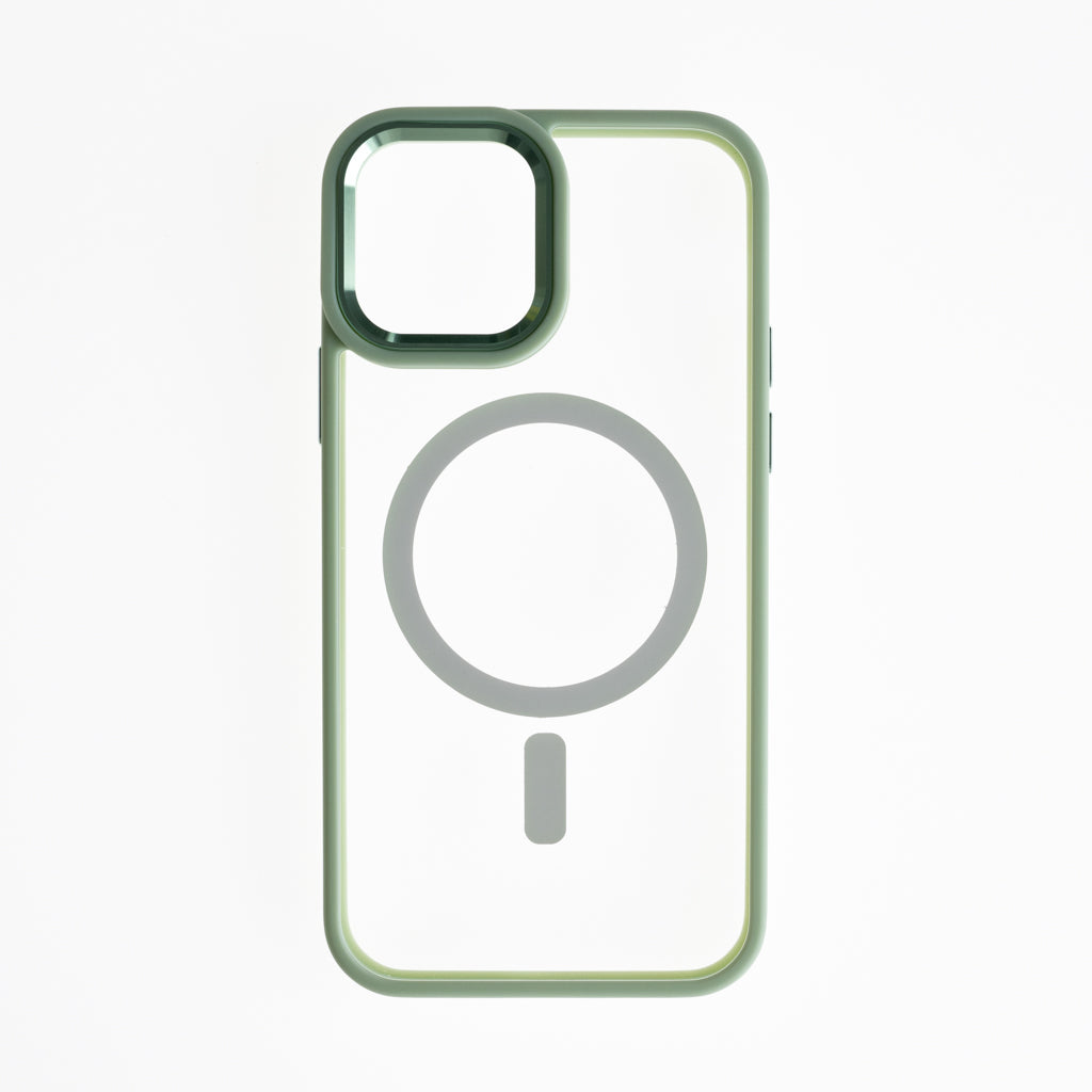 Estuche EL REY estuche transparente con borde verde con la función-magsafe IPHONE 12 PRO