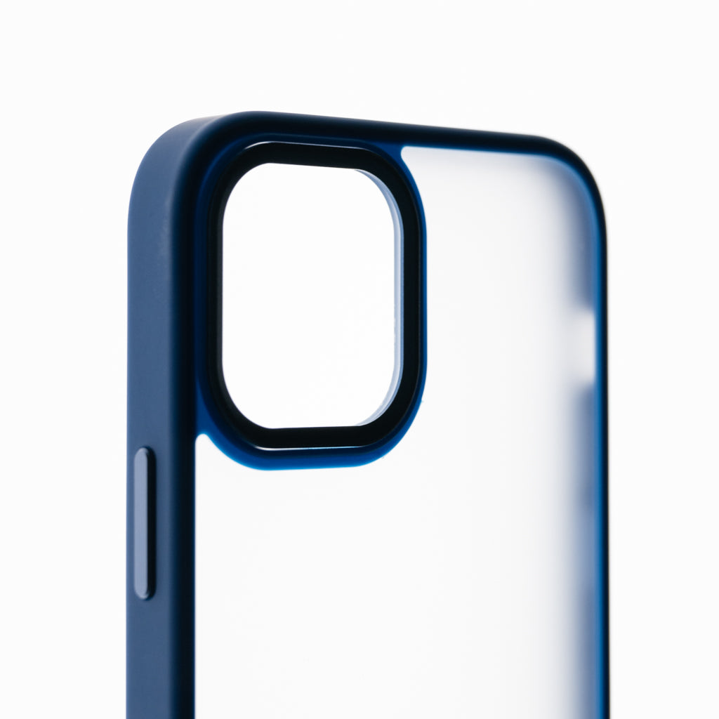 Estuche EL REY mate marco de color azul-oscuro - iphone 12 pro max