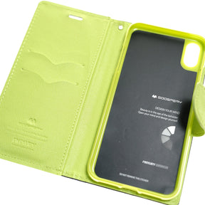 Estuche GOOSPERY Fancy Diary Azul Marino/Verde IPHONE XS MAX (6.5)