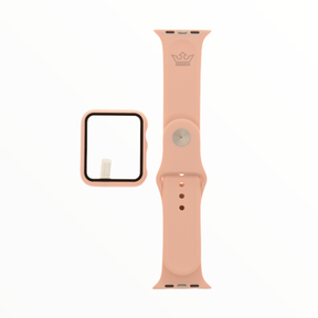 Accesorios EL REY pulsera + bumper con protector de pantalla para  apple watch 44 mm color palo rosa