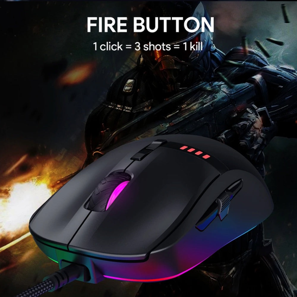 Accesorios AUKEY knight rgb gaming mouse 10000 dpi resolution con cable