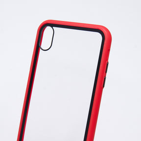 Estuche EL REY marco de color rojo y parte de atras transparente - iphone xs max